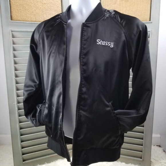 STUSSY BLACK ZIP-UP “CALIFORNIA” Jacket Sz S - Picture 1 of 8
